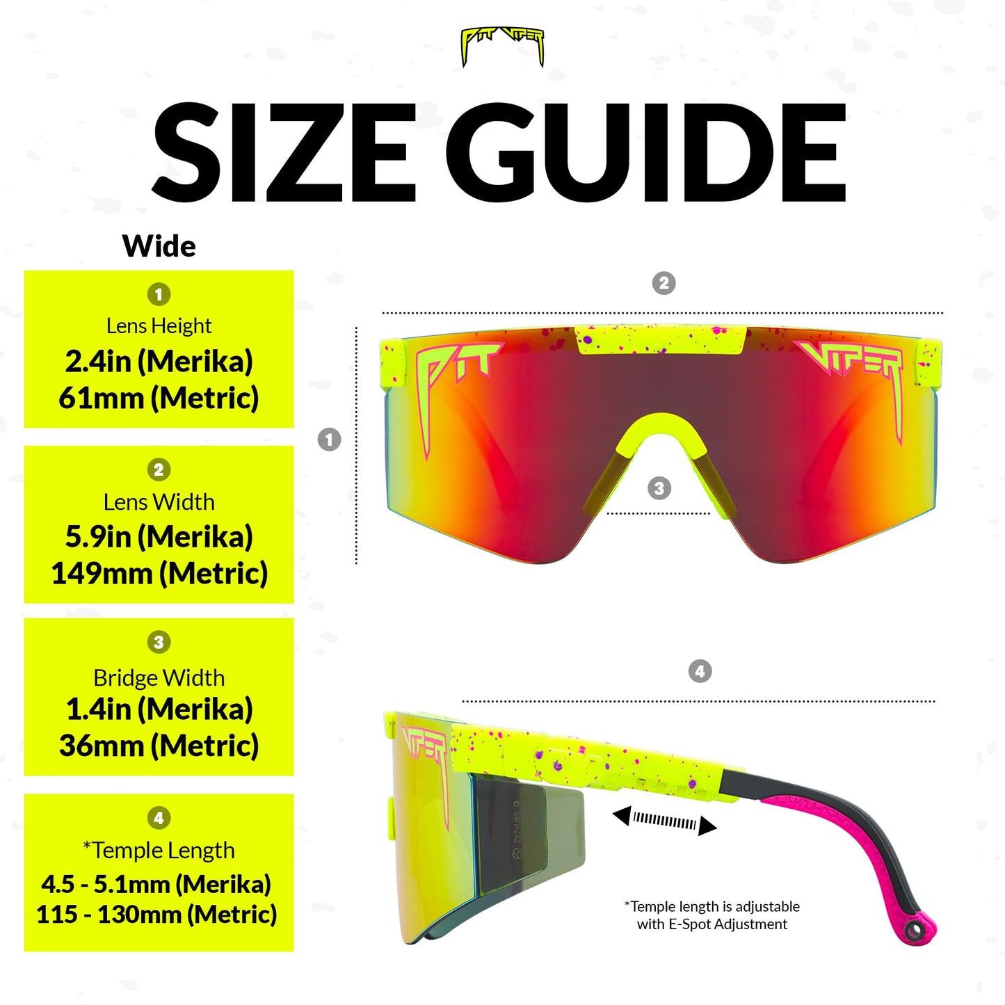 Pit Viper Sunglasses I The Original 2.0 I Wide Fit I Z87+Polycarbonate Lens, Indestructible Frame I Turbo Adjustable for Perfect Fit I Micro Fiber Bag & Retainer Straps I Rainbow Lens, Yellow Frame