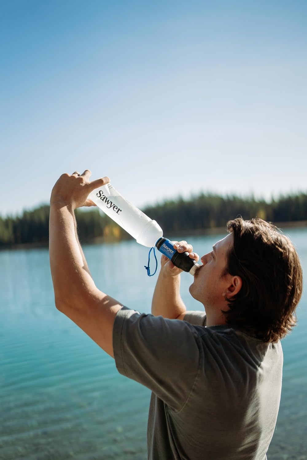 Sawyer Products Squeeze Water Filtration System - Cnoc Premium 1L Bottle for Clean Drinking Water