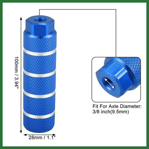 Motoforti 4pcs Aluminum Alloy Rear Foot Pegs Footrests Universal Blue for BMX MTB Bike Bicycle Fit 3/8 Inch Axles Long-Lasting