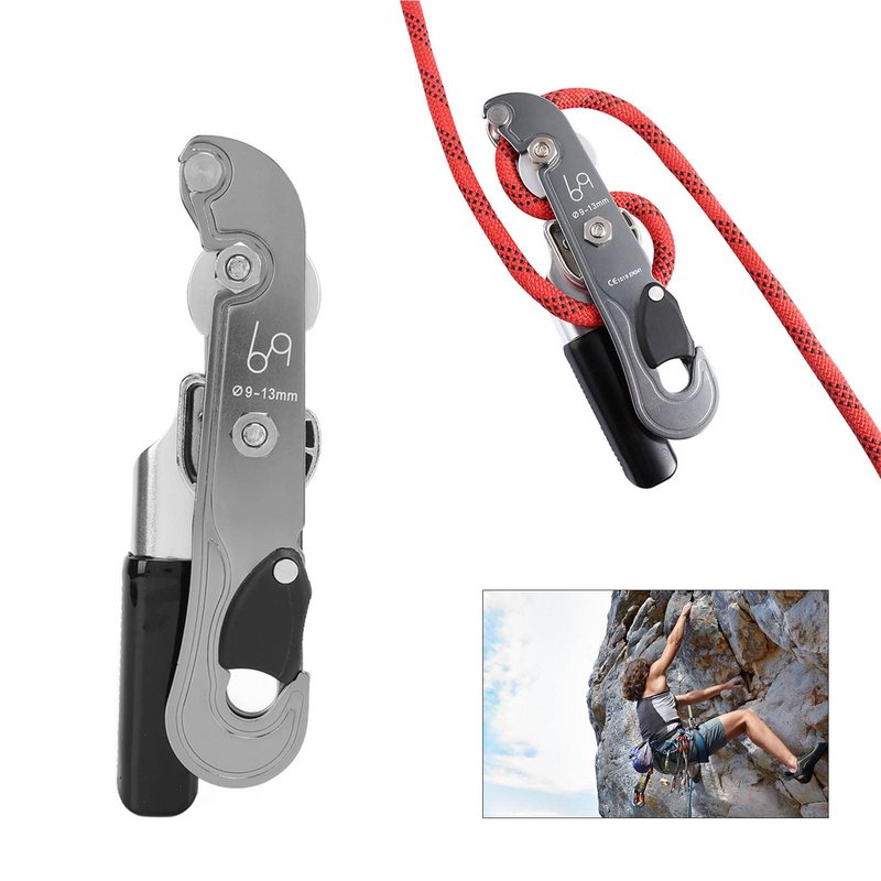 Topyond Hand Stop Descender, Professional Rock Climbing Descender & Ascender Set, Rappelling & Abseiling Device with Rope Stopper, Essential Climbing Gear for 9-13mm Rope, Belay Device