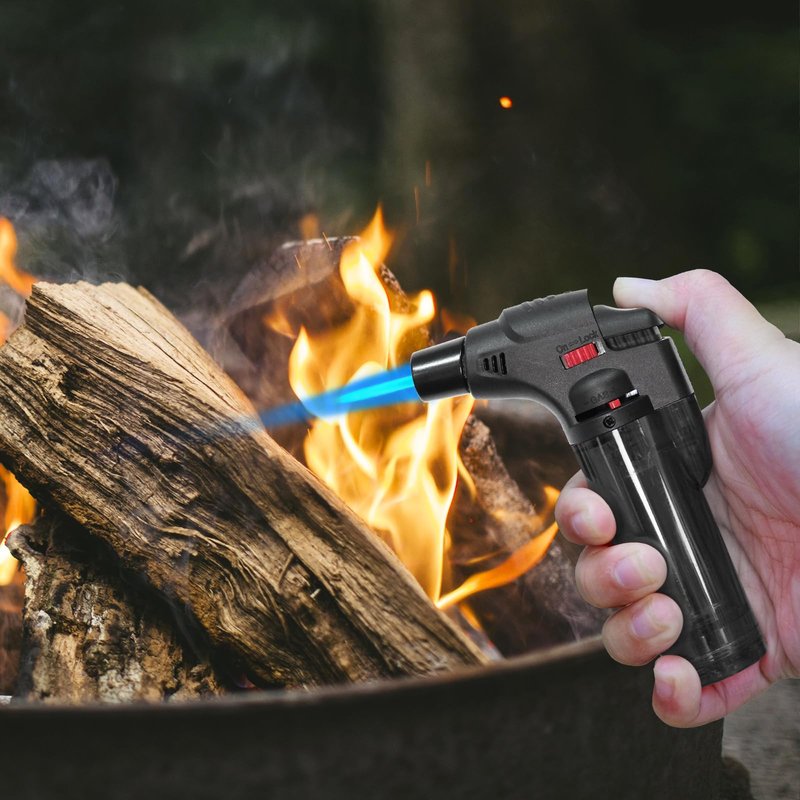 8 Pack Torch Lighters Butane Refillable Lighter Single Jet Flame Windproof Torch Multi Utility Mini Gas Lighter Blow Torch Lighters for Candle Fireplace Camping Grill BBQ Kitchen(No Fuel)