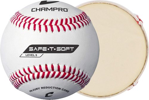 Champro Safe-T-Soft Level 5 Baseballs - White, 9-Inch | Pack of 12 for Safe Play