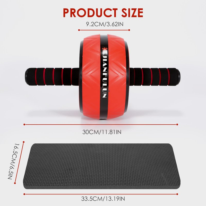 AB Roller Wheel, Ab Roller Wheel Exercise Equipment for Core Workout, Ab Wheel Roller for Home Gym, Ab Workout Equipment for Abdominal Exercise (RED)