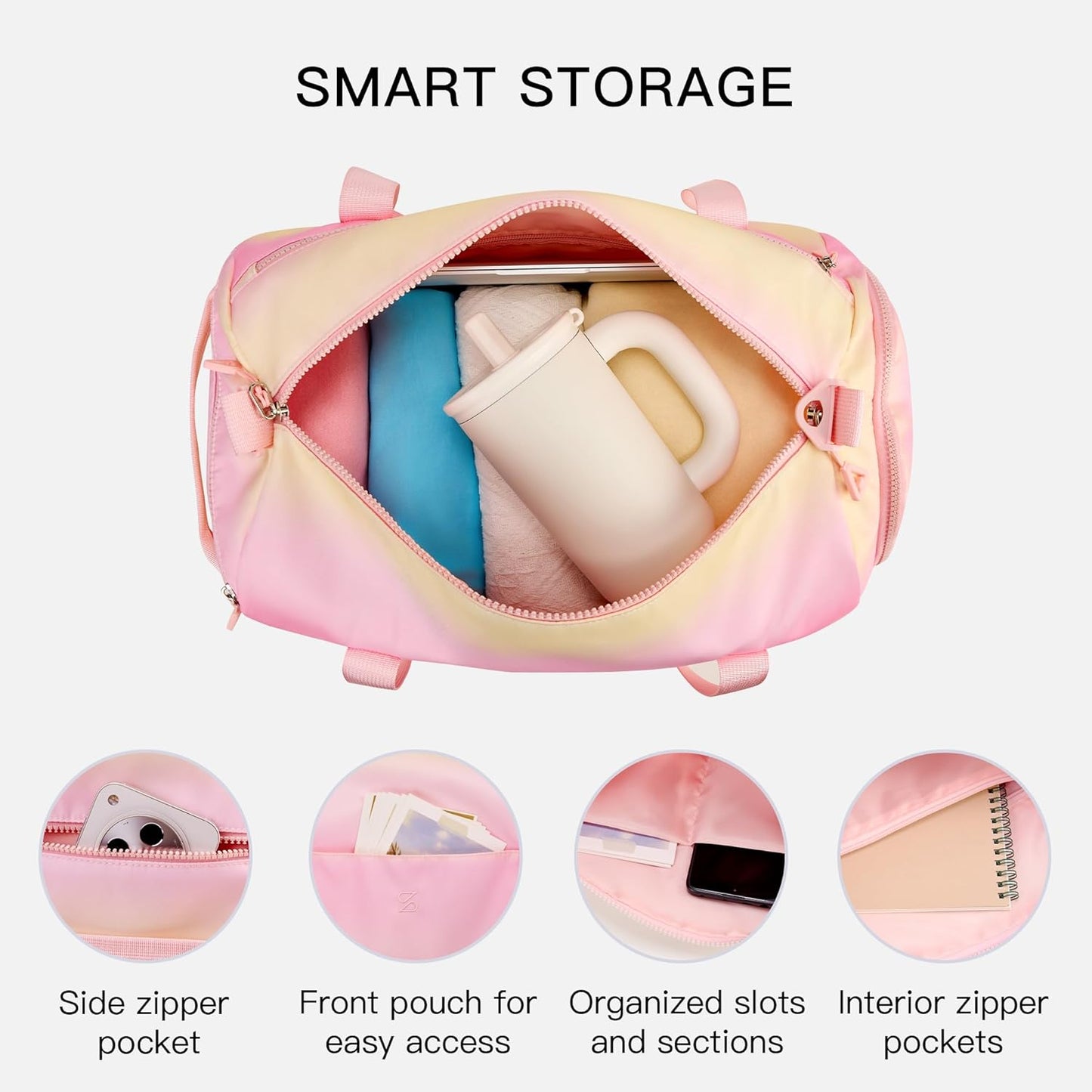 STELLE Dance Bag - Waterproof Ballet & Gymnastics Duffle with Shoe Compartment for Girls