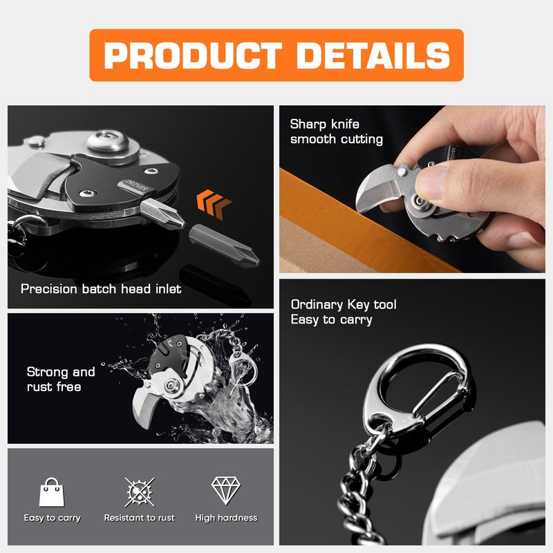 XXV Small Multitool Small Folding Pliers, Pocket Screwdriver with Knife Multi Purpose Knife for EDC Work Camping Hiking