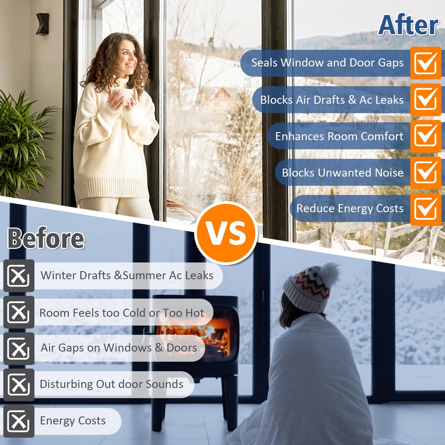 33FT Self Adhesive Door Soundproofing,Brush Weather Stripping for Door Frame & Sliding Windows, Seal Strip for Door Frame，Noise - Reducing, Weather Stripping Door Seal 0.21"x 0.35" Thick, Gray