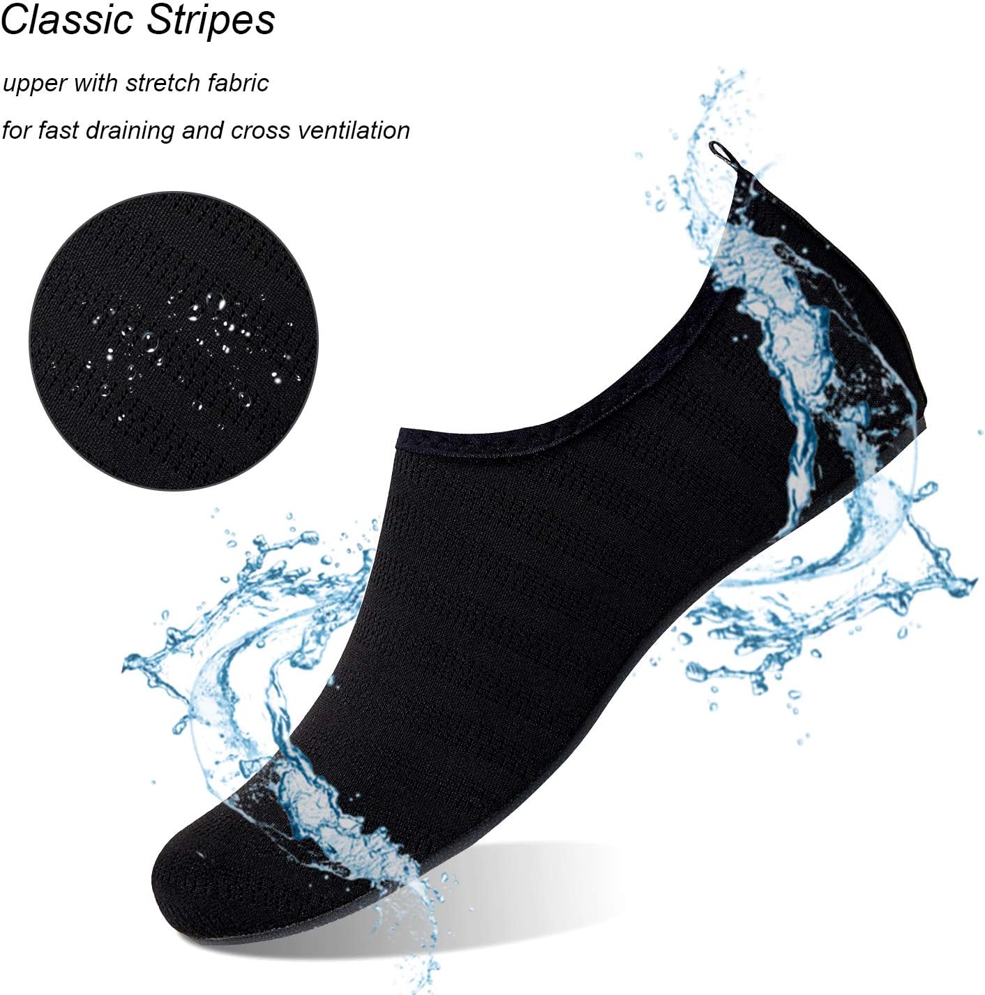 WateLves Water Shoes - Quick-Dry Aqua Socks for Beach, Swim & Yoga - Unisex Translucent Soles