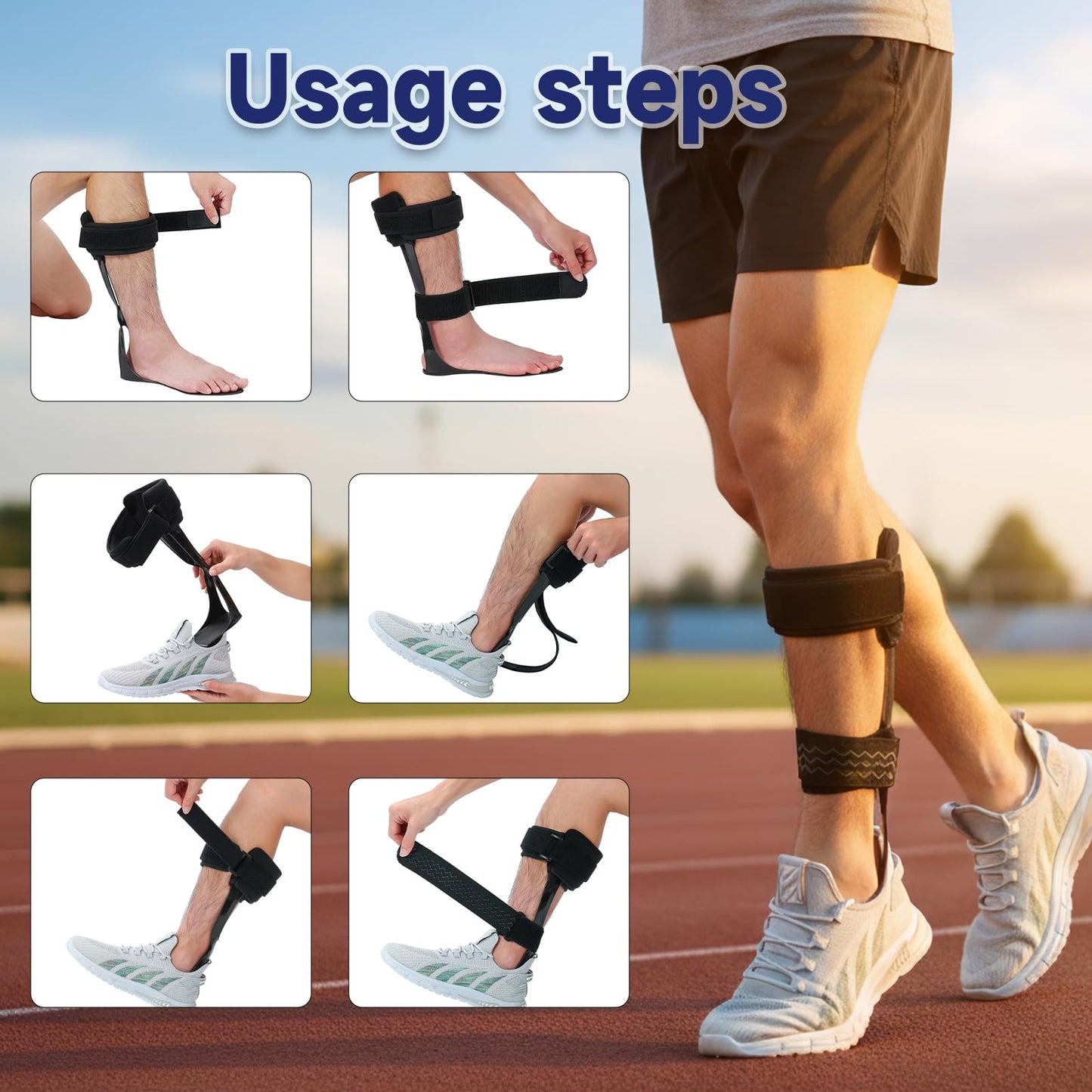 Cryxinty AFO Brace for Foot Drop - Lightweight Stabilizer for Men & Women, Fits in Most Shoes for Stroke, MS & Hemiplegia Recovery, Ankle Support & Drop Foot (Right, Medium)