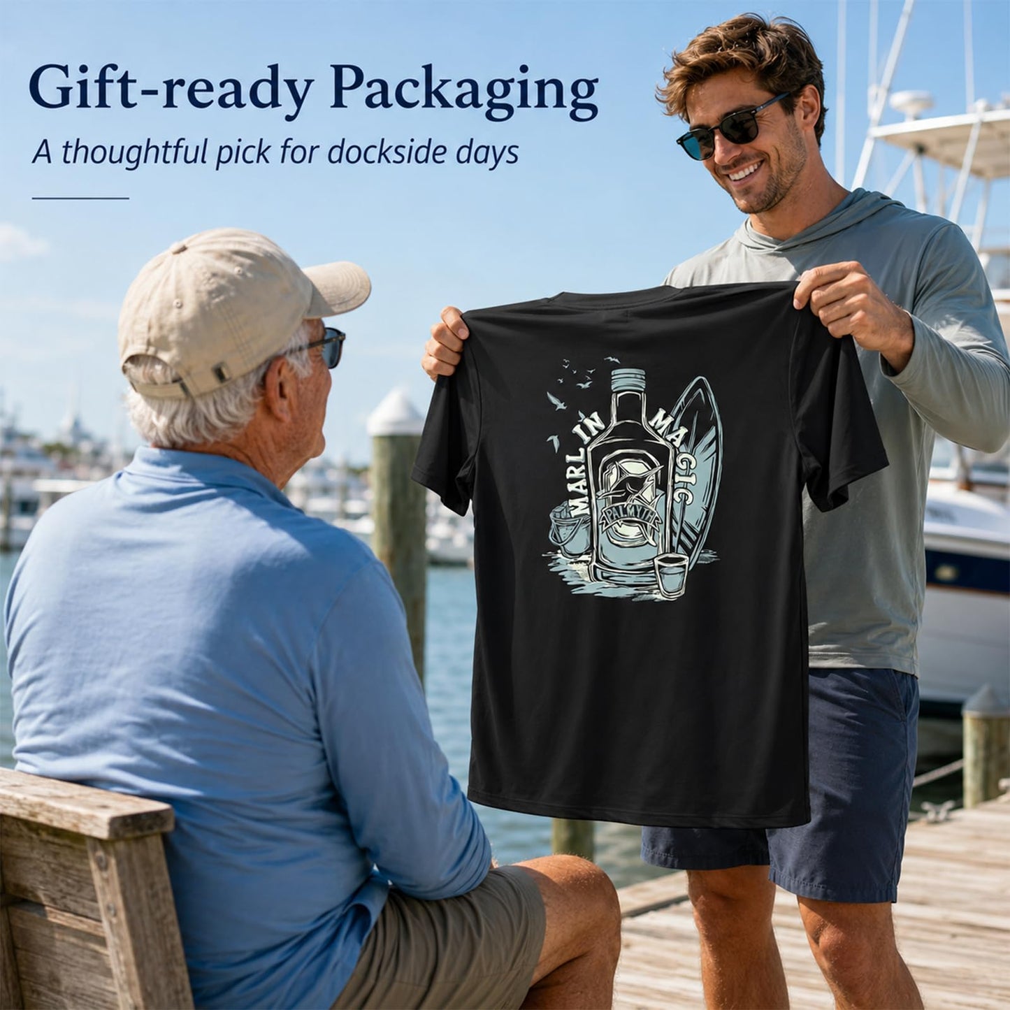 Palmyth Fishing Shirts for Men Short Sleeve UPF 50+ Quick Dry Graphic Tee