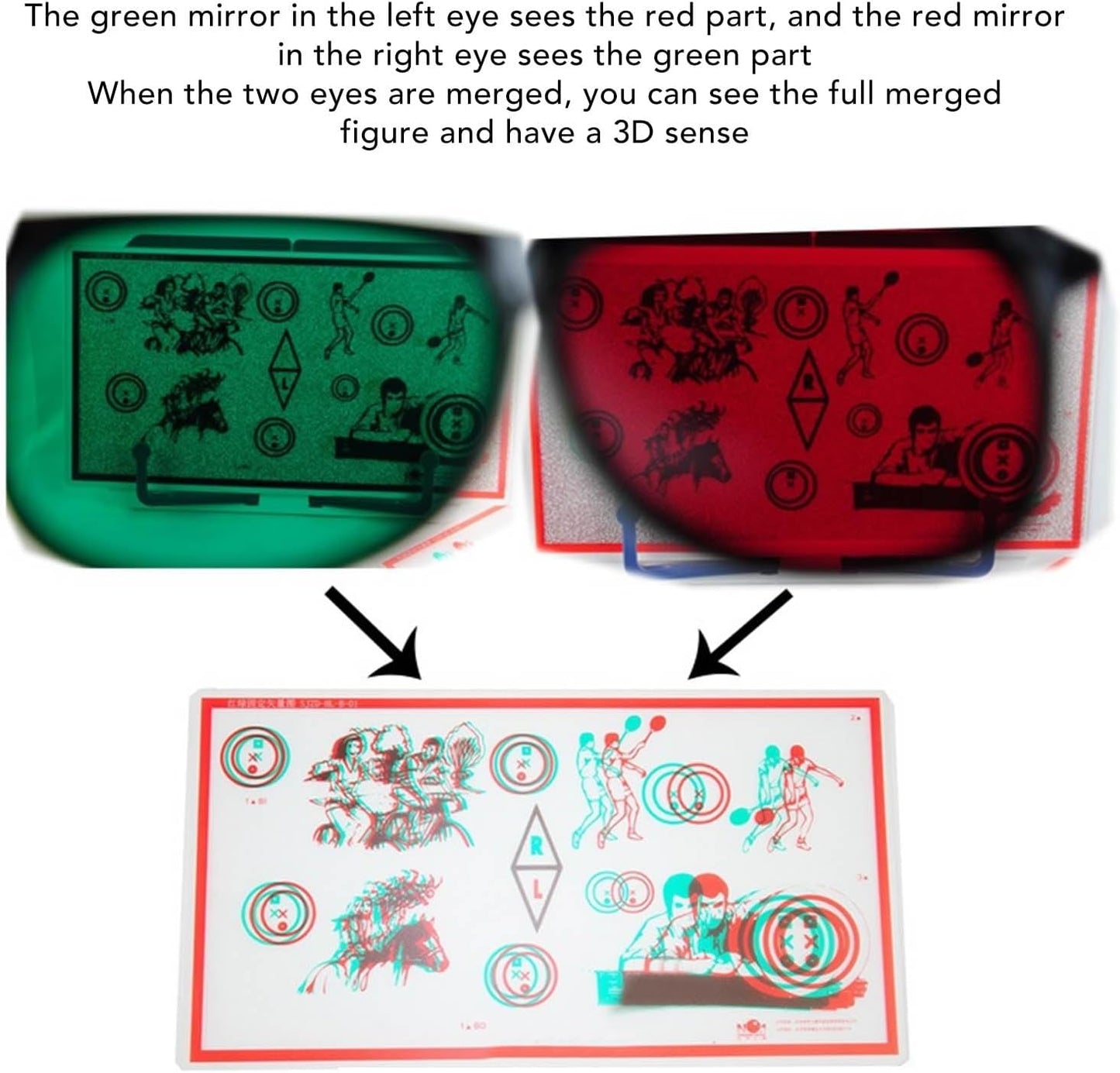 Regine Switzerland Vectograms for Eye Training - Improve Stereopsis & Convergence Insufficiency | Red & Green Design