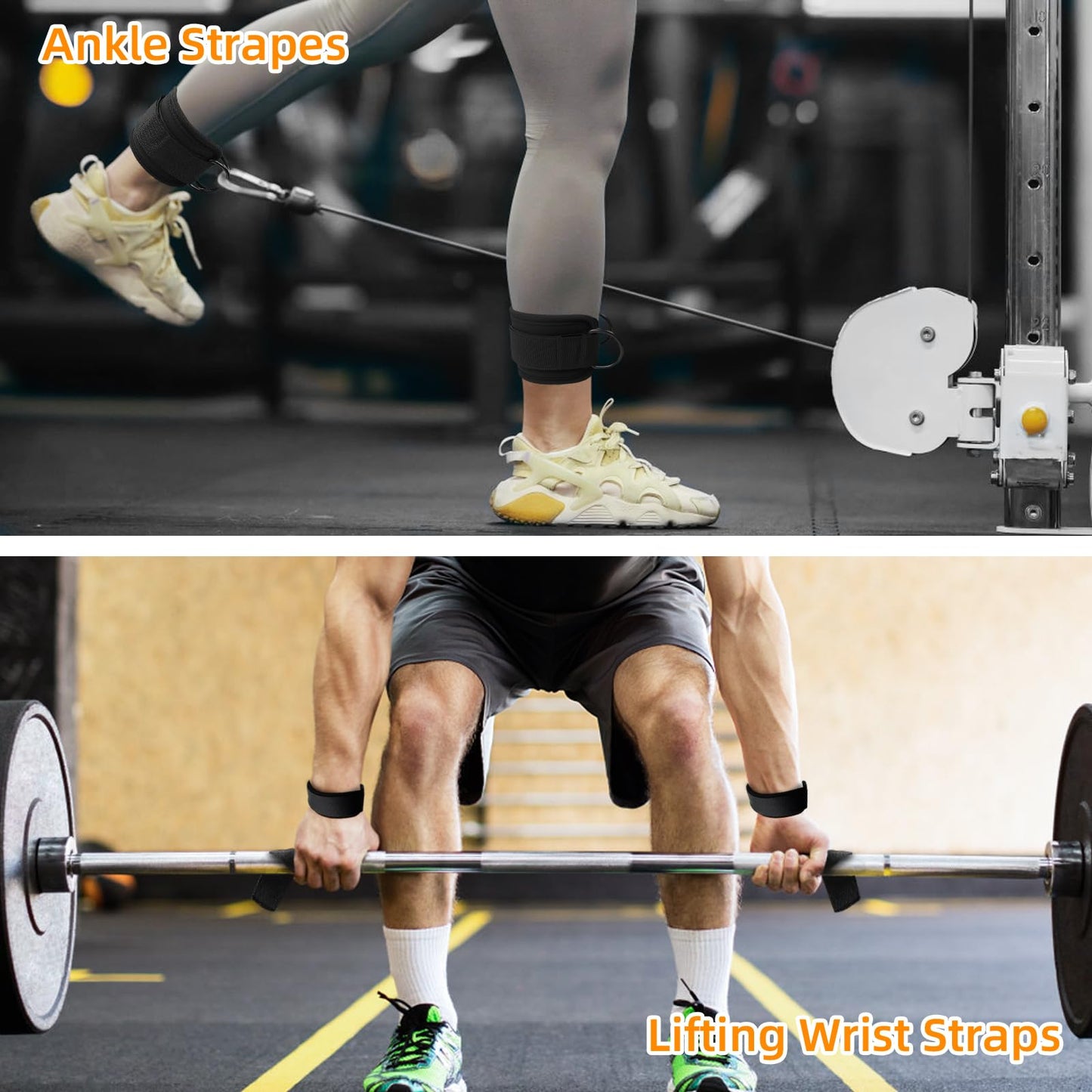 Topfinder Cable Machine Attachment Set for Gym,LAT Pulldown Attachment,Home Gym Accessories for Weight Machine (9PSC Set)