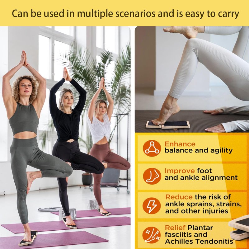 QONESSMAO Rocker Board for Physical Therapy | Professional Adult Balance Board | Anti-Slip Wood Standing Desk Balance Board for Core Strength, BAPS & Slack Board Alternative (Suitable for Men & Women)