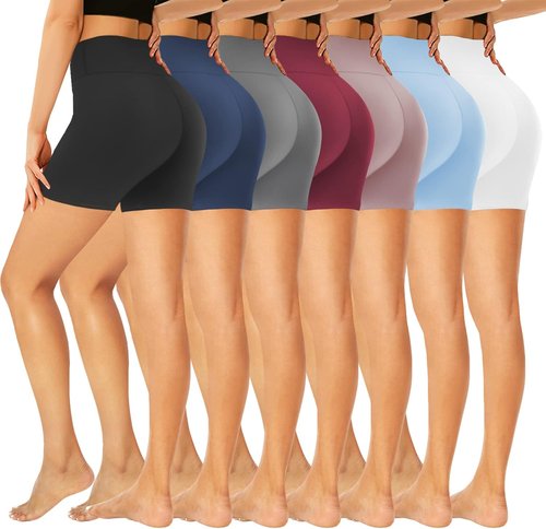 GROTEEN High Waisted Biker Shorts for Women - Buttery Soft Black Spandex | 5''/8'' Length
