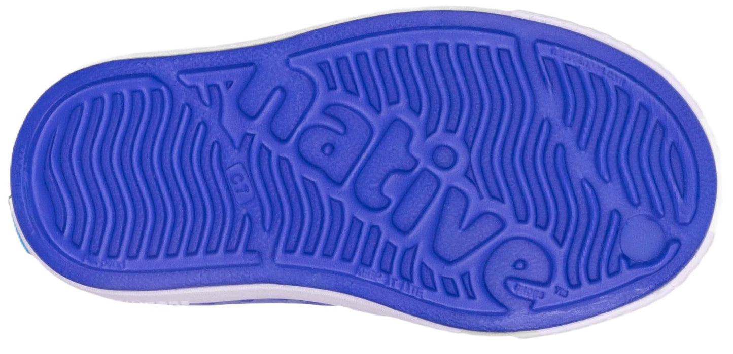 Native Shoes Unisex-Kids Jefferson Sneakers, UV Blue/Shell White, 4 Big Kid