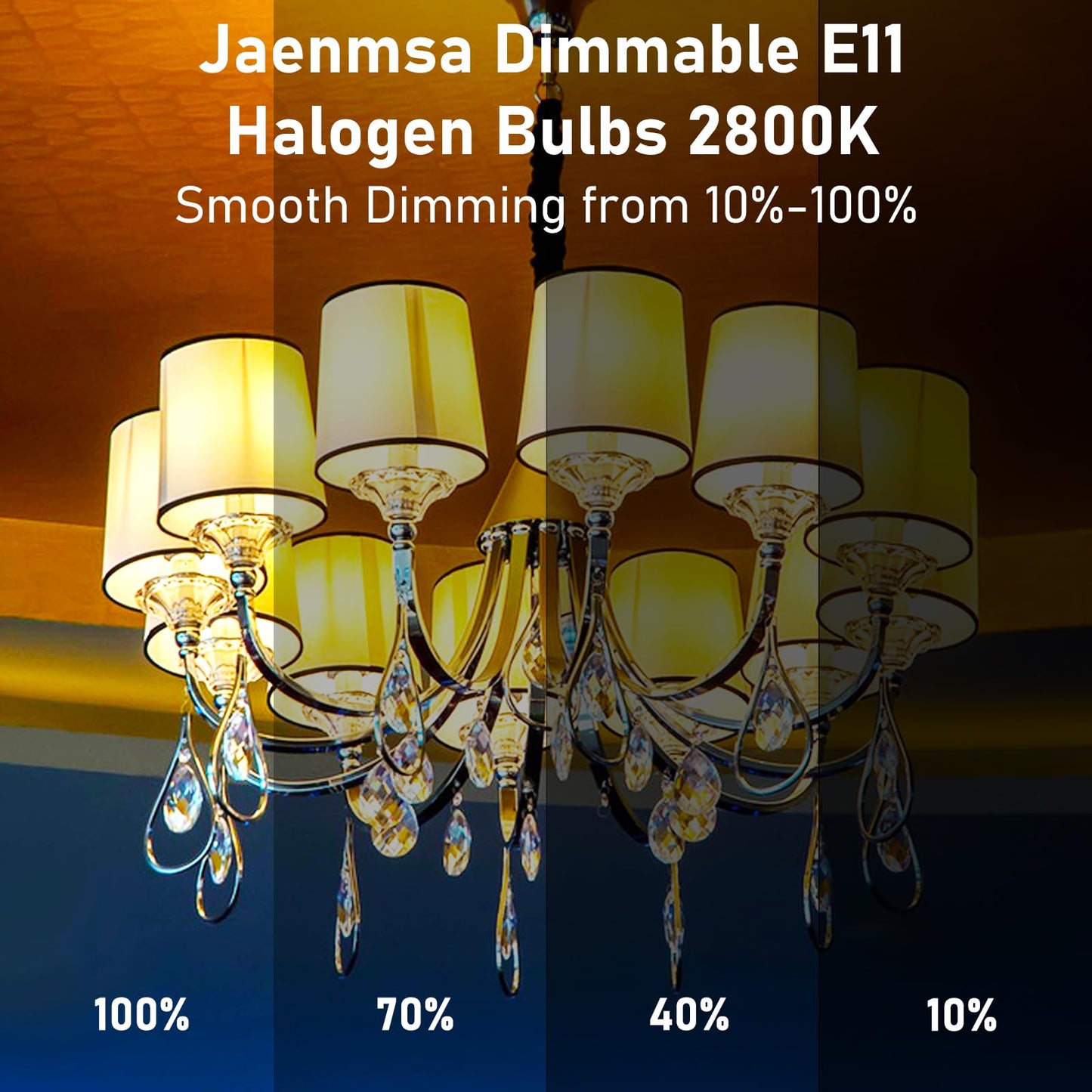 Jaenmsa JDE11 120V 75W Halogen Bulbs,T4 JD E11 Mini Can 75W Tungsten Halogen Candelabra Bulb Dimmable,Warm White 2800K Replacement E11 LED Light Bulb for Chandeliers/Ceiling Fan/Cabinet Light,4 Pack