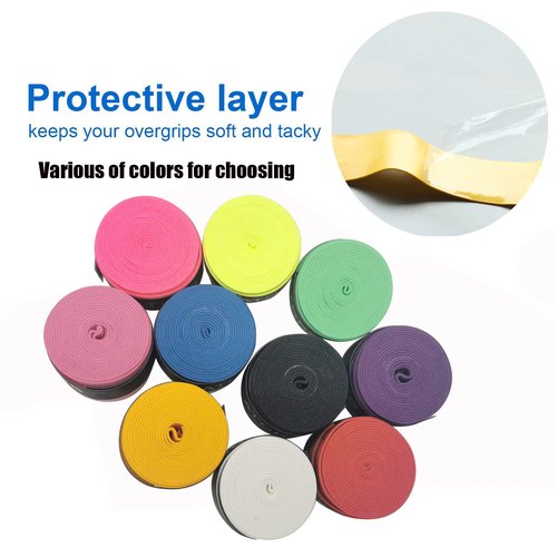 ATGRS Tennis Racket Grip,Tacky Tennis Overgrips Tape Absorb Moisture Badminton Handle Tape Frosted Anti-Slip Overgrip for Tennis Racquet Badminton Racquet Pickleball Overgrip 6 Pack (Tacky-Black)