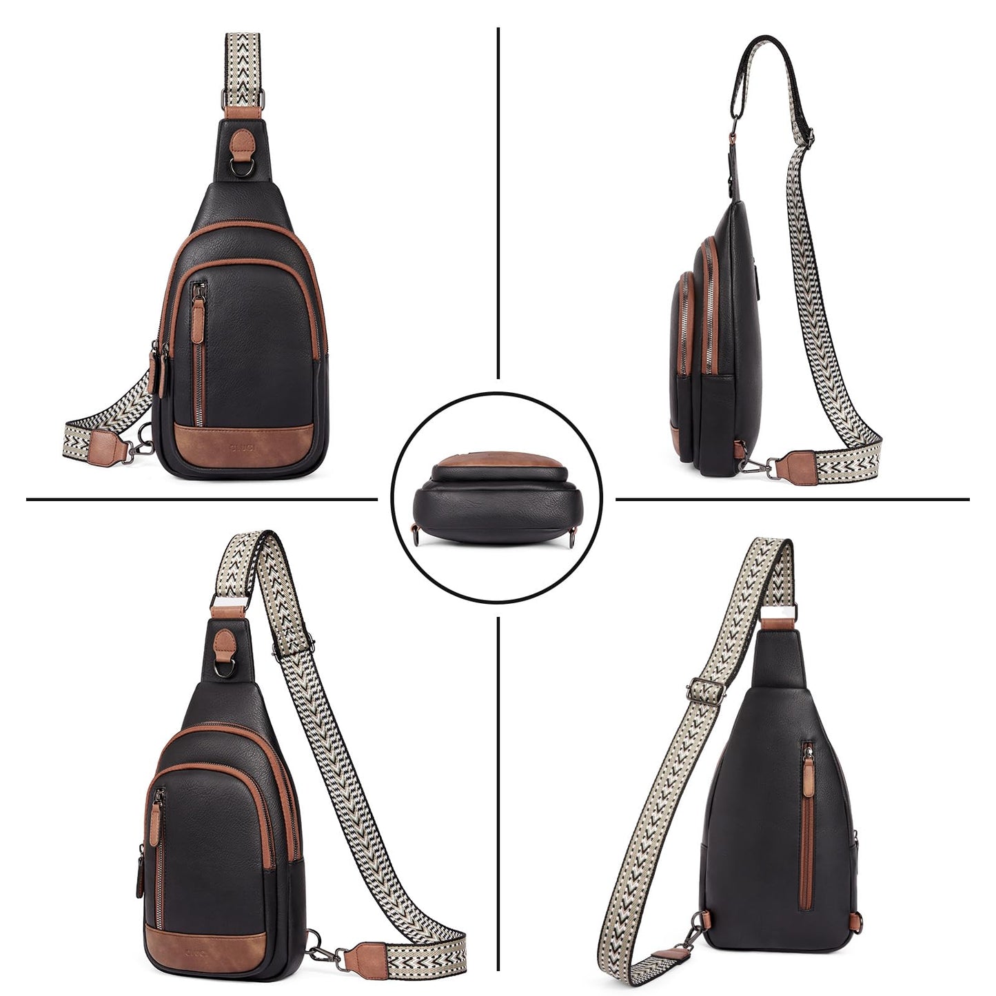 CLUCI Crossbody Bags for Women Men,Leather Sling Bag Cross Body Backpack for Woman Gifts for Women Birthday Unique