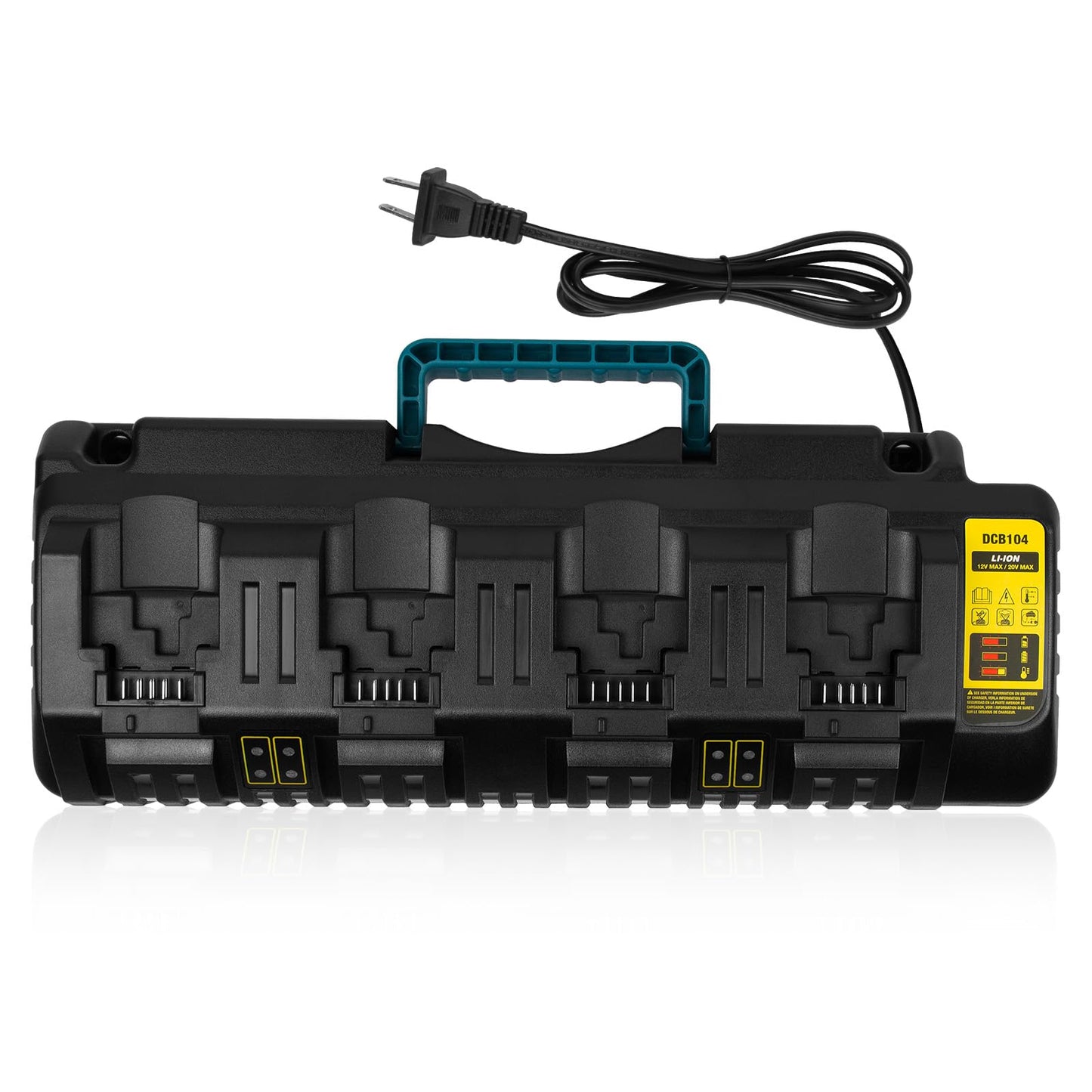 DCB104 4-Port Fast Charger for DeWalt 20V/60V Max Battery, with USB Port Compatible with DeWalt Battery 20V/60V DCB206 DCB208 DCB205 DCB606 DCB609Y DCB612 & Charger DCB104 DCB107 DCB115 DCB118