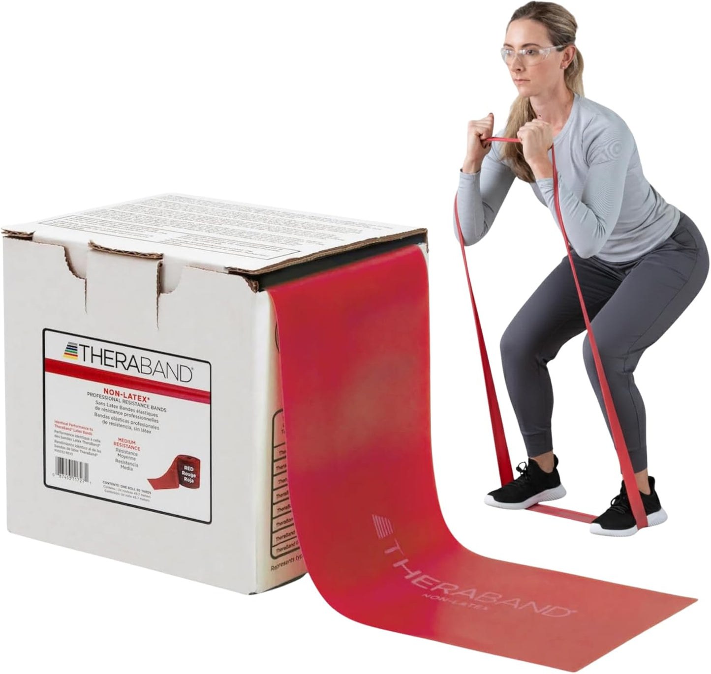 TheraBand Resistance Band - Non-Latex Elastic Bands for Upper & Lower Body Exercise | Rehab & Pilates