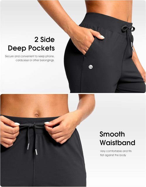 G Gradual Petite Ankle Pants for Women - Stretchy 7/8 Sweatpants with 2 Pockets for Golf & Travel
