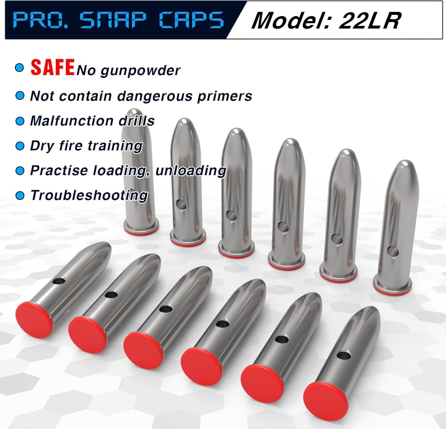 Snap Caps | Reusable Training Dummy Rounds for Safe Dry Fire Practice - Real Weight Simulation