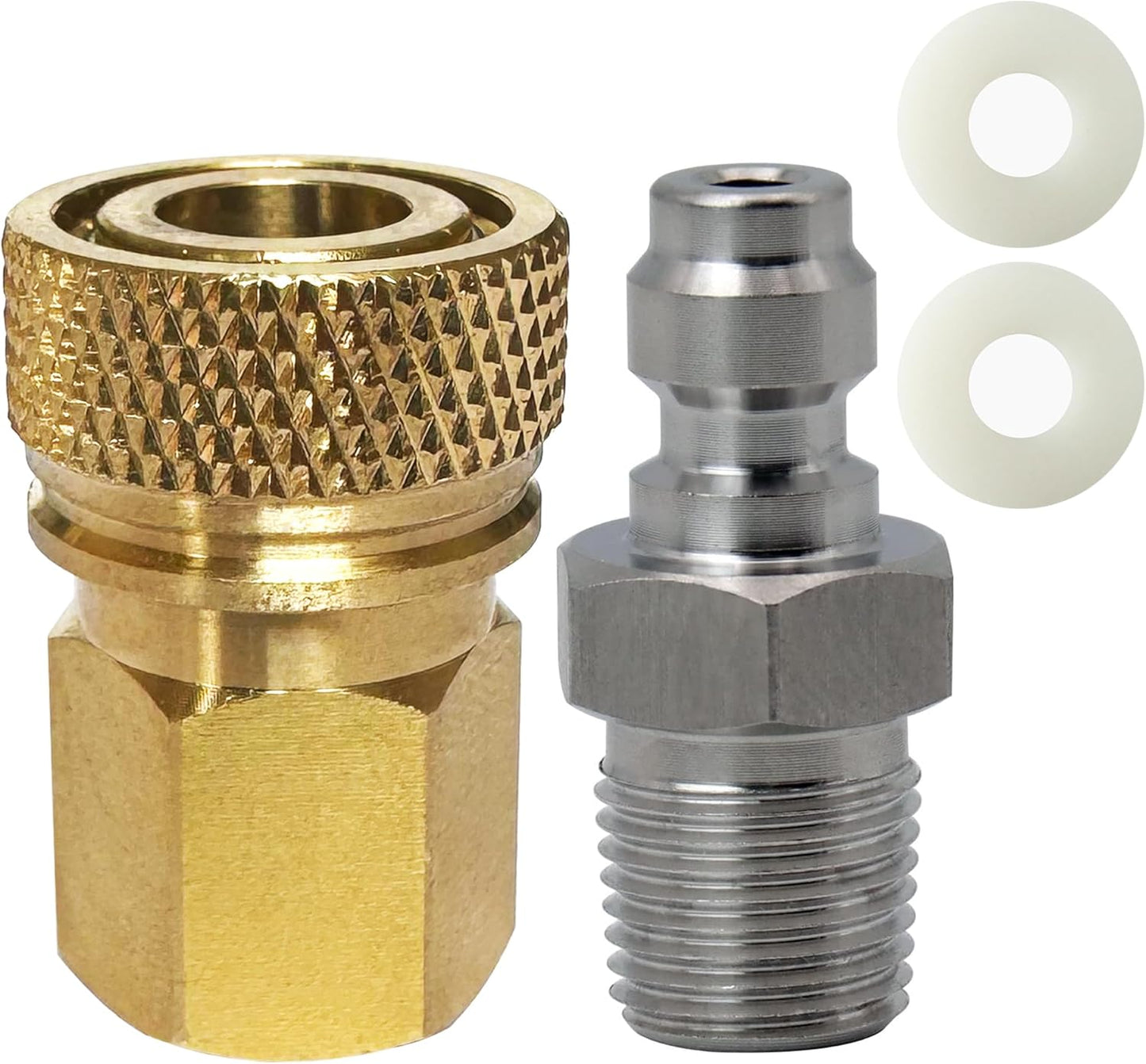 Skiennix Quick-Disconnect Set | 1/8 NPT Female Connector & 8mm Male Plug - Copper & Stainless Steel