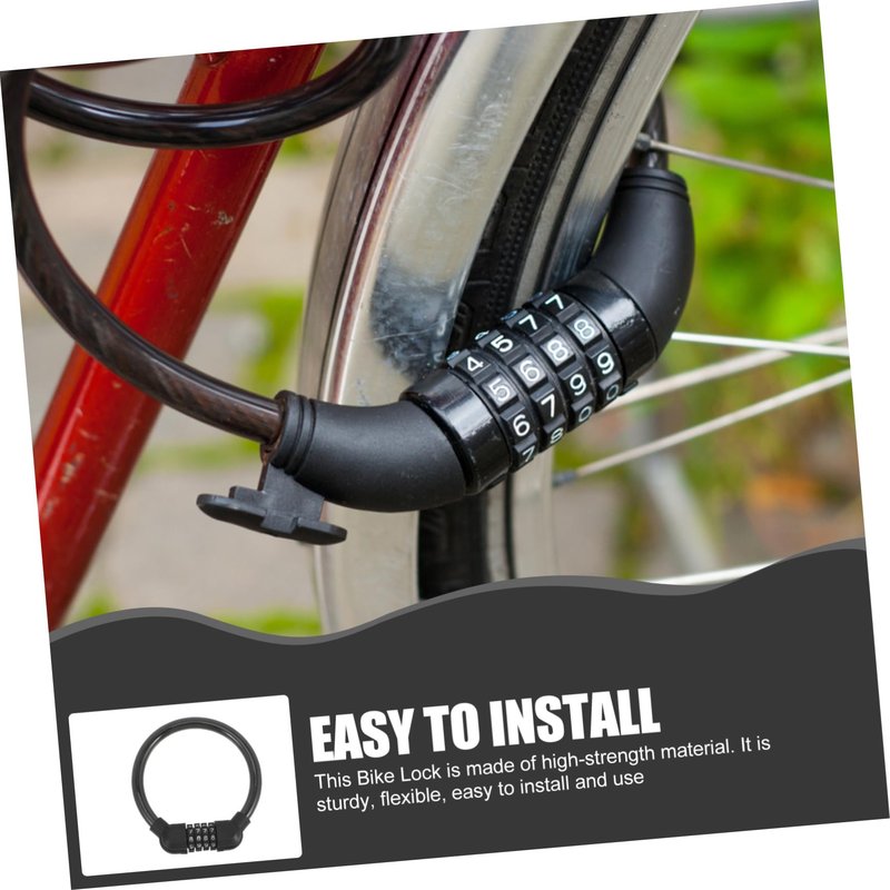 ETHZZLE 2-Pack Four-Digit Combination Bike Locks Wear-Resistant Cable Locks for Motorcycles Portable Heavy Duty Cycle Accessory for Outdoor Security