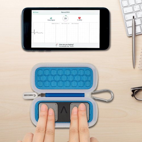 Case Compatible with KardiaMobile 6-Lead/for 1-Lead/for KardiaMobile 6L Max Personal EKG Monitor, Heart Rate Moitor Storage Holder -Blue