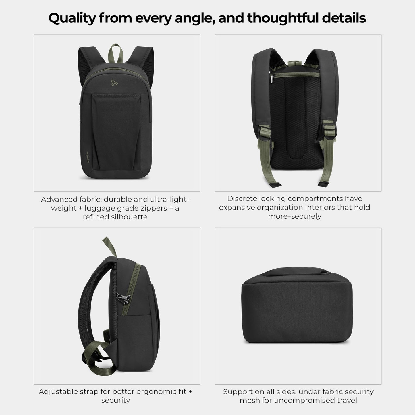 Travelon Anti-Theft The Voyages Small Backpack with XL Water Bottle Pocket