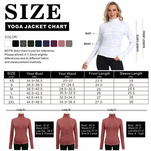 Costdyne Womens Sports Running Yoga Jacket Slim Fit Full Zip Track Jacket Turtleneck Workout Jacket