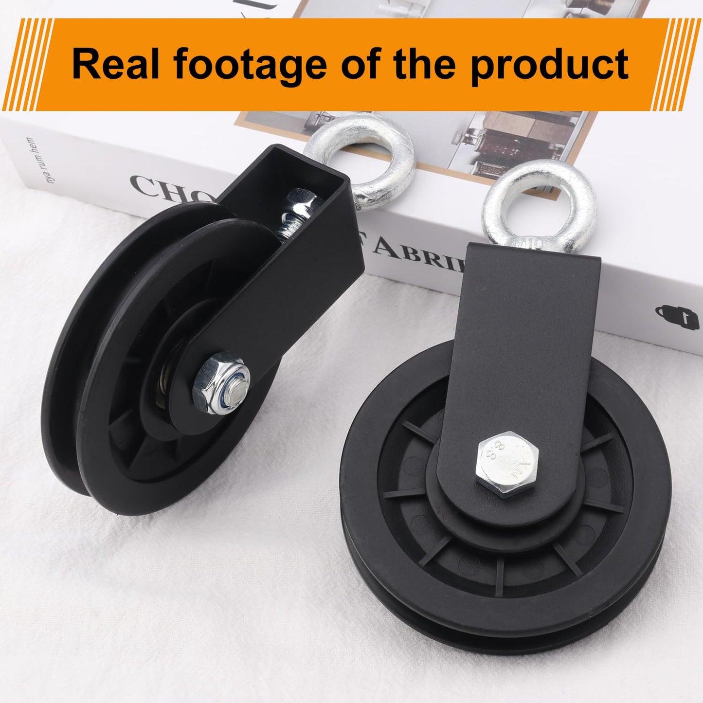 Biugaaufai 6 Pack 3.54 Inch Gym Cable Pulley, Heavy Duty 90 mm Gym Equipment Pulley, 360 Degree Rotation, Gym Cable Pulley, Ideal for Home Gym, Clothesline and DIY Project