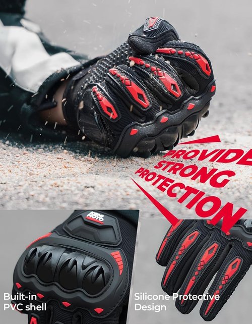 KEMIMOTO Touchscreen Motorcycle Gloves - Anti-Slip Dirt Bike Gloves for Men & Women | Perfect for Riding, Racing & Cycling