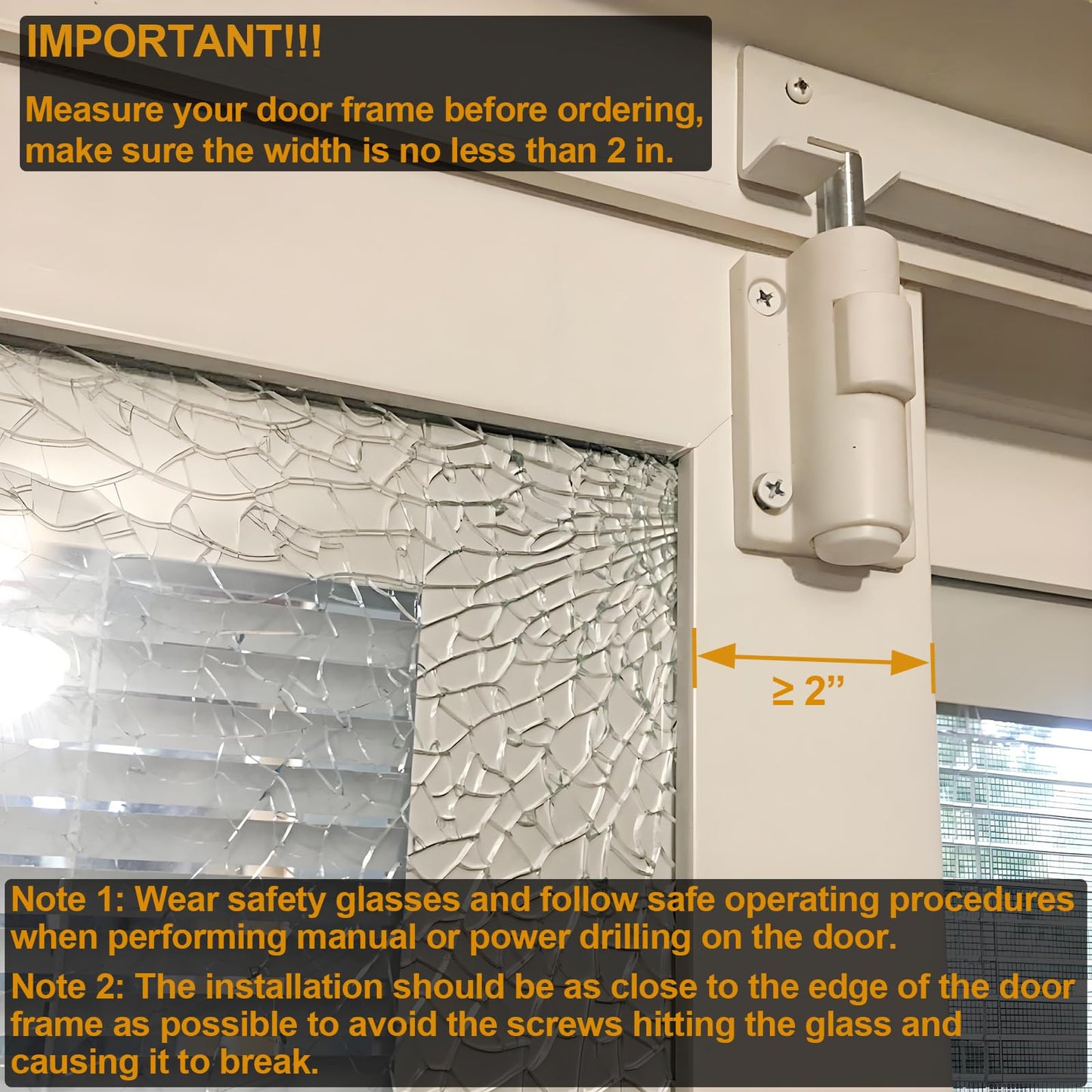 TPard Patio Sliding Glass Door Security Lock/Bolt, Rail-Childproof Safety Window Locks for Any Slide Doors and Windows, Install on The Top Bottom Foot Kick Lock White 1PC