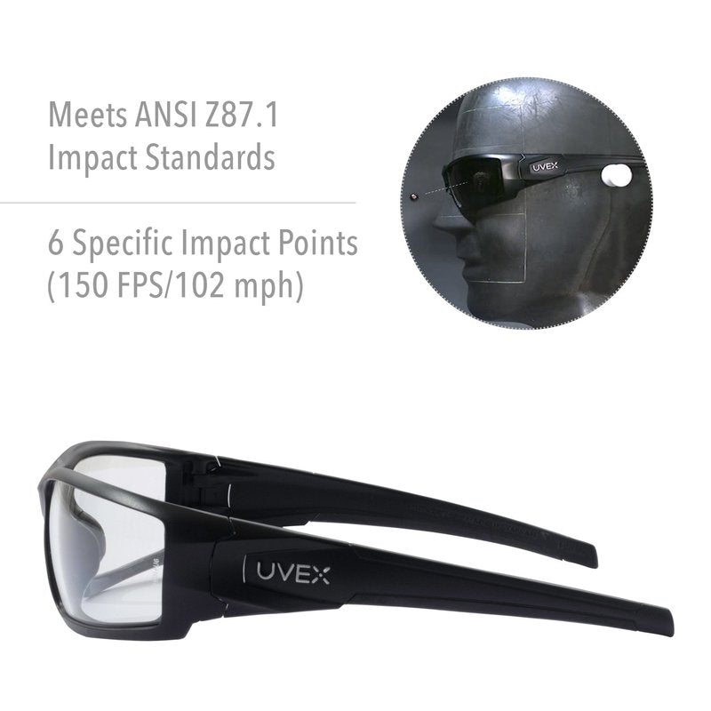 Howard Leight Hypershock Shooting Safety Eyewear, Black Frame, Clear Lens with Uvextreme Plus Anti-Fog Lens Coating (R-02220)