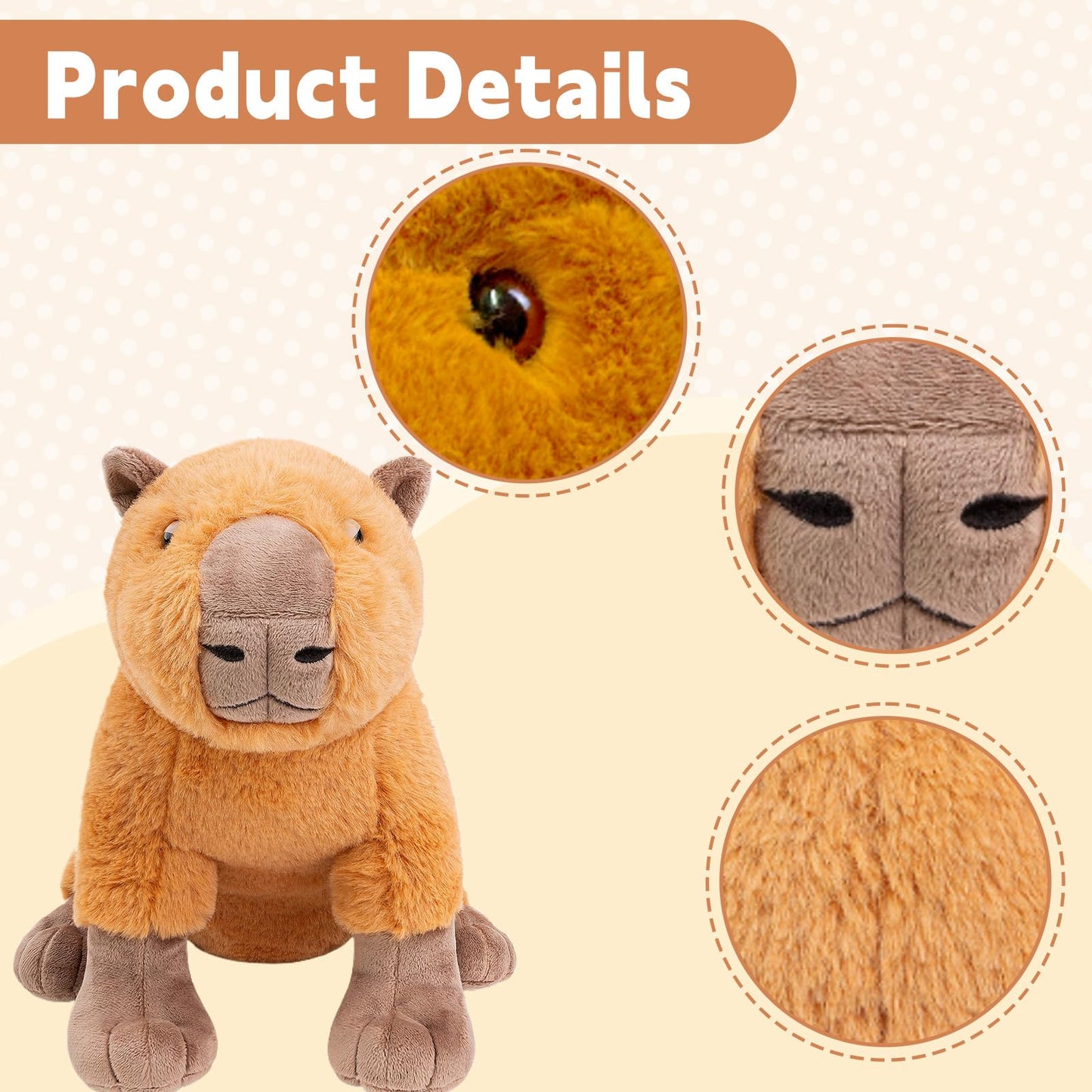 Funny Capybara Golf Headcover, Animals Plush Golf Club Head Covers, Small Size Fits Hybird and Irons, Large Size Fits Standard 461cc Driver Head