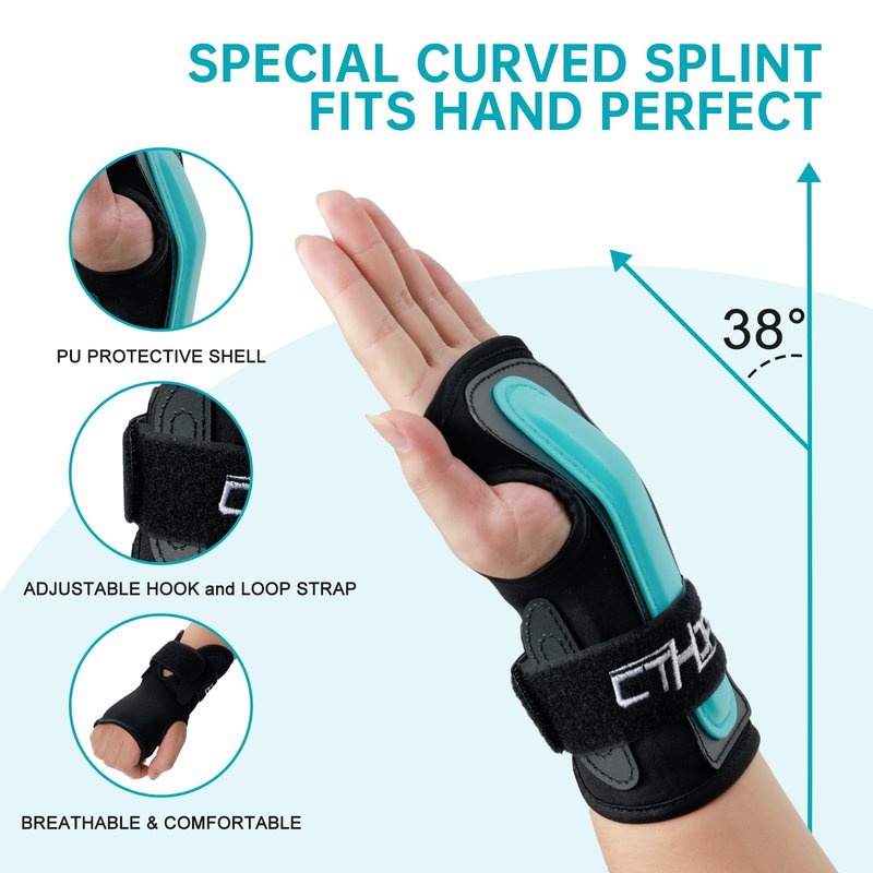 CTHOPER Wrist Guards Hand Protector for Snowboarding, Skiing, Skateboarding, Skating, Adults/Kids/Youth Sports Wrist Brace Protective Gear(1 Pair) (S)