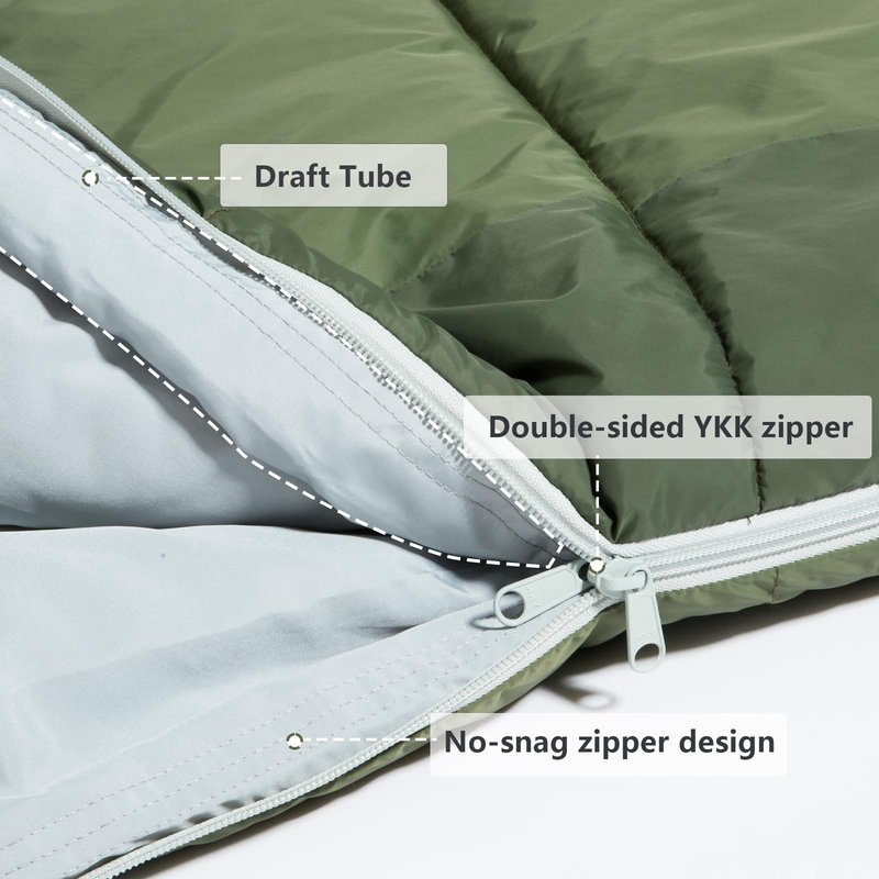 BISINNA Mummy Sleeping Bag for Adults 14-41℉ Cold Weather 3-4 Season Camping Sleeping Bags with Compression Sack for Backpacking Hiking Traveling (Green)