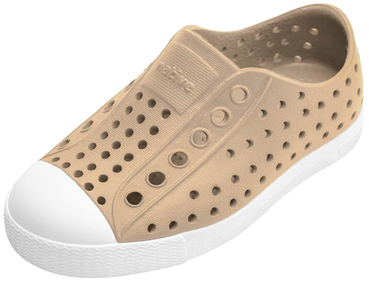 Native Shoes Unisex-Kids Jefferson Sneakers, Flax Tan/Shell White, 12 Little Kid
