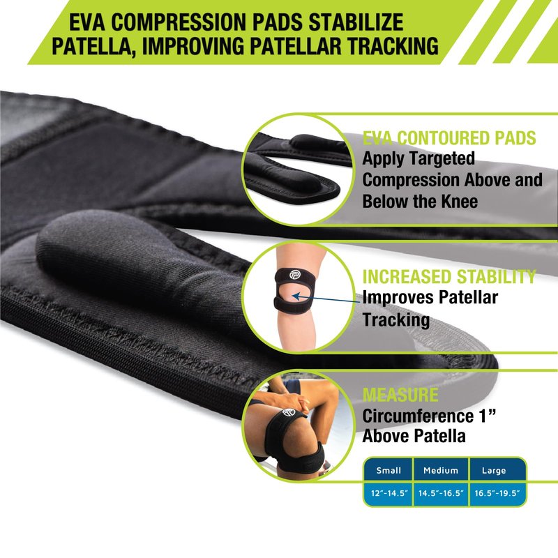 Pro-Tec Athletics X-Trac Dual Strap Knee Support, Quadriceps and Patellar Tendon Strap, Knee Brace, Compression Straps, Knee & Joint