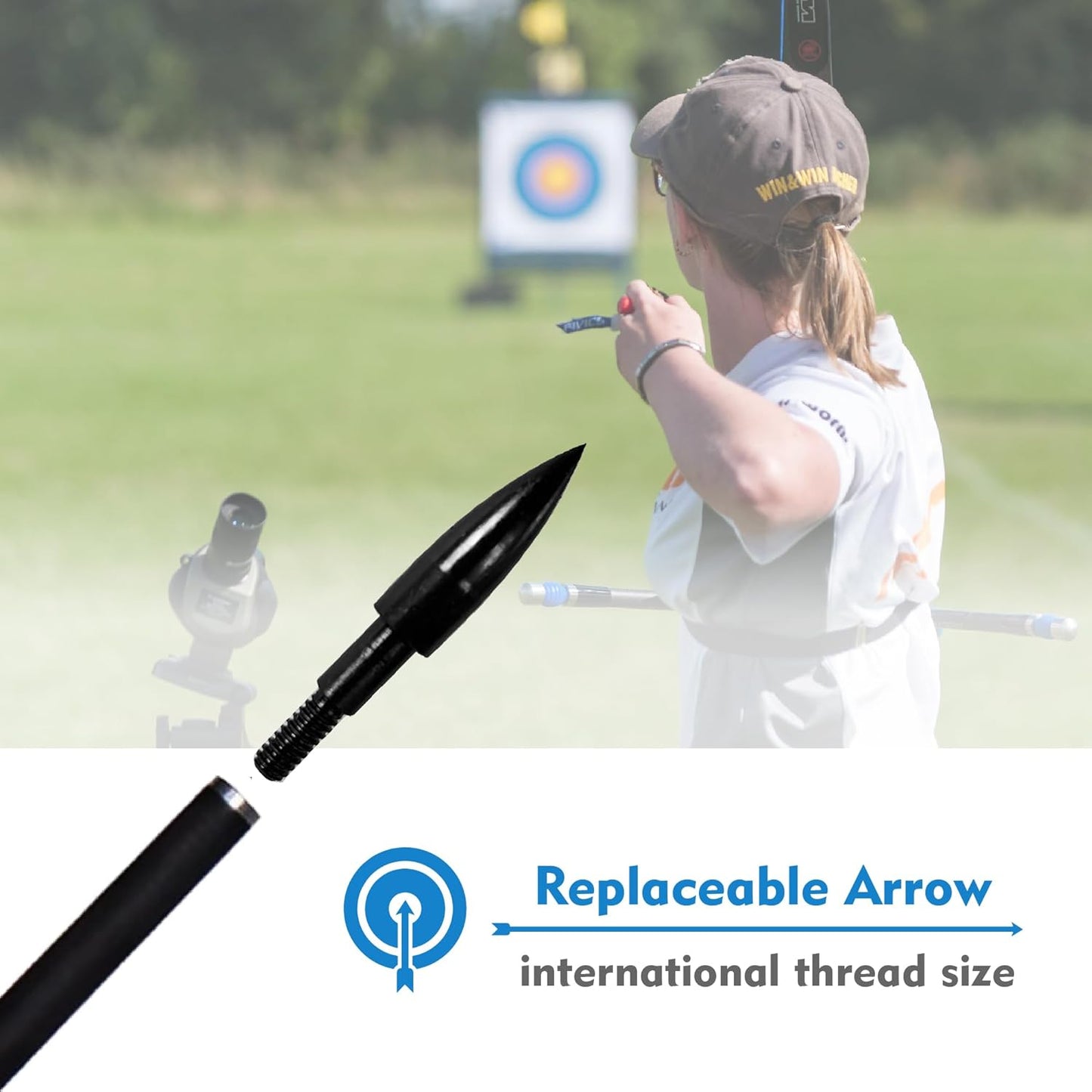 Skiennix Archery Arrow Tips - 12pcs 100/125/150/200 Grain Field Tips | 5/16 Inch Screw-In for Target Practice
