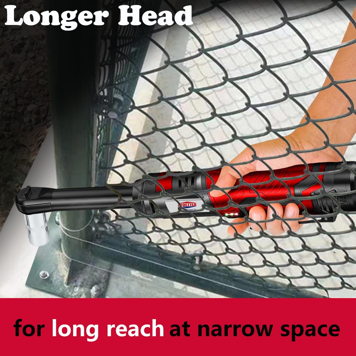 Dobetter Electric Ratchet Wrench 3/8 Cordless Ratchet Wrench Set, Extended 55 N·m Battery Powered Ratchet Tool with 2 * 2Ah Battery, 1 Fast Charger, 7 Sockets, 2 Screwdrivers, 2 Adapters