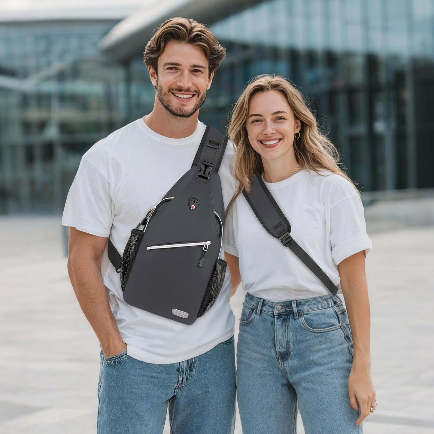 MOSISO Small Sling Bag for Men, Crossbody Shoulder Chest Daypack Bag