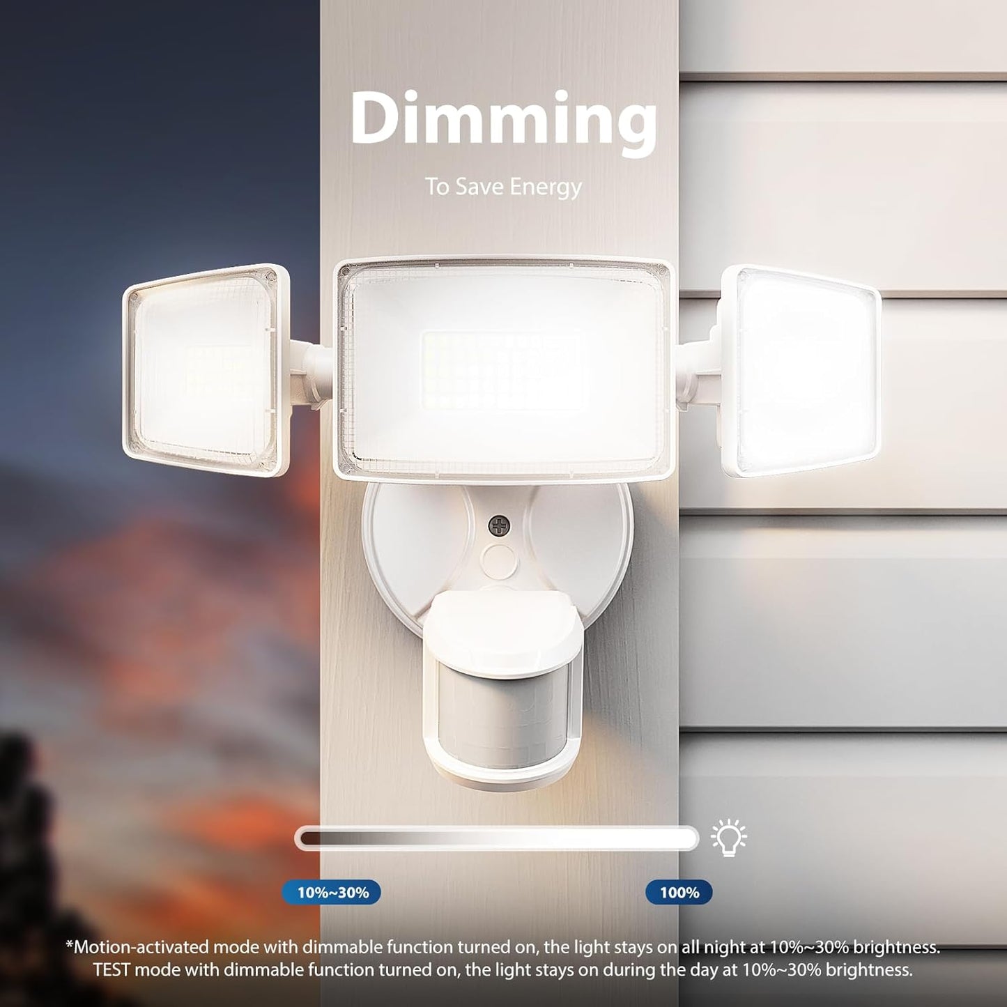 75W LED Motion Sensor Flood Light - Dusk to Dawn Outdoor Security Light, 7500LM, IP65 Waterproof