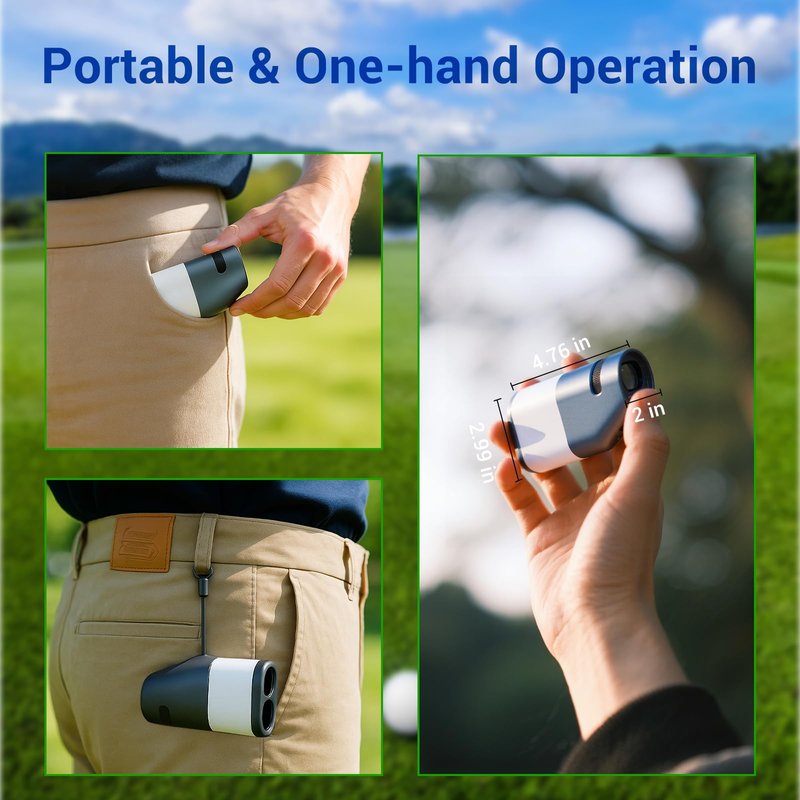 Range Finder Golf, 1300Yards Rangefinder with Slope, 6X Magnification,Flag Pole Locking Vibration, 0.5s Flag Pole Lock Vibration, Vibration Angle Measurement, Golf Accessories for Men and Women