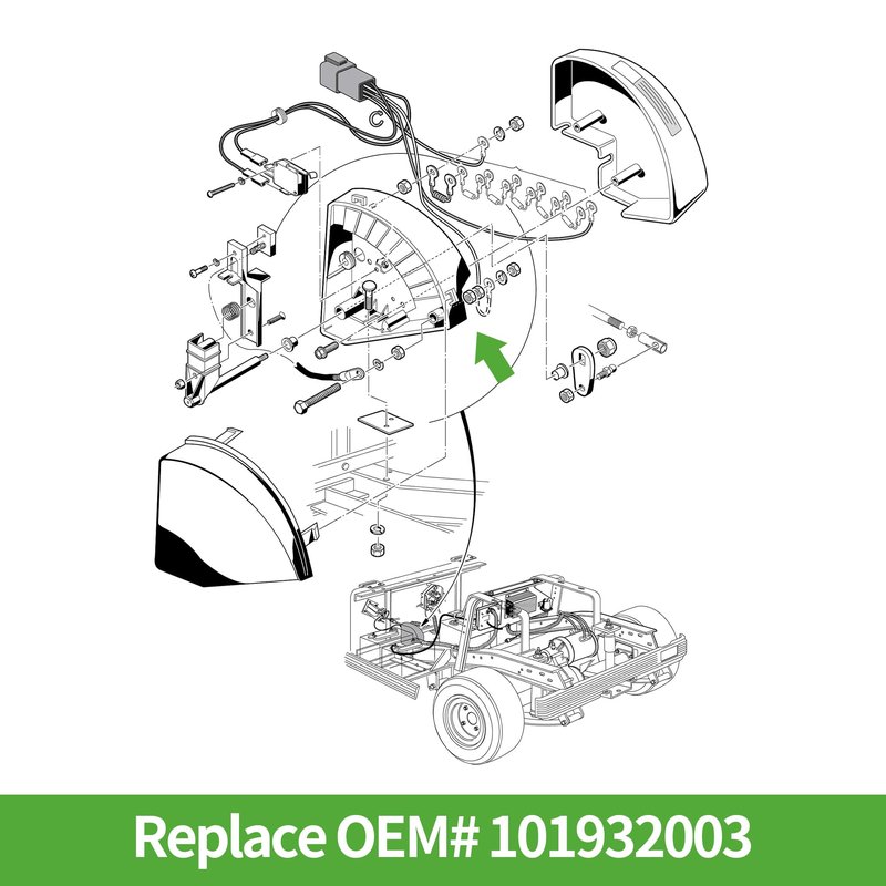 10L0L Golf Cart V-Glide Wiper Switch Assembly, Compatible with Club Car DS 48V 1998-1999, Replace OEM 101932003