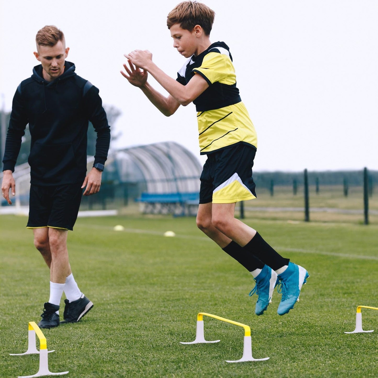 Meister ZoomFlex Agility Hurdles - Flex-Safe Modular Speed Training with Carry Bag