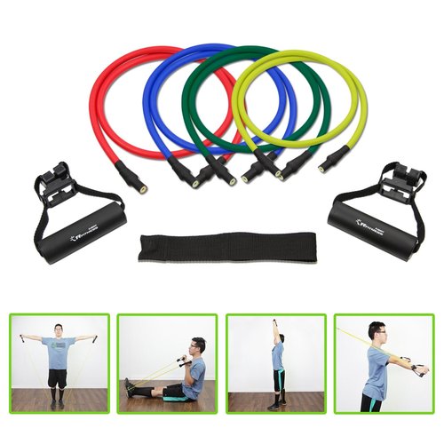 Furinno RFitness Professional Stretch Latex Exercise TUBING with Sponge Handle, X-Heavy (Red)