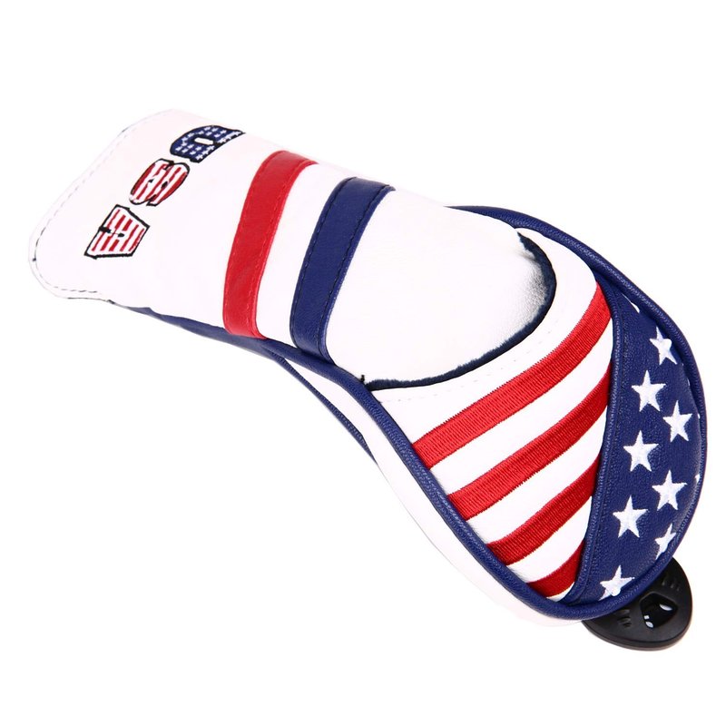 USA Stars and Stripes Golf Hybrid Head Covers with Interchangeable Number Tags Golf Builder