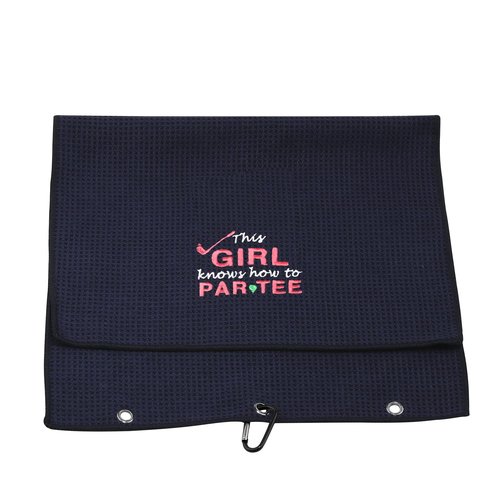 Funny Golf Towels for Women Knows How to Par Tee Embroidered Golf Towels for Golf Bags with Clip (How to Par Tee)