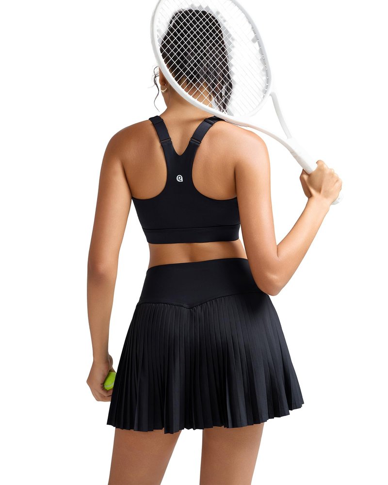 RUNNING GIRL Black Sports Bra for Women,Adjustable Straps Molded Cups High Support Sports Bras for Women Large Bust(3110Black_M)